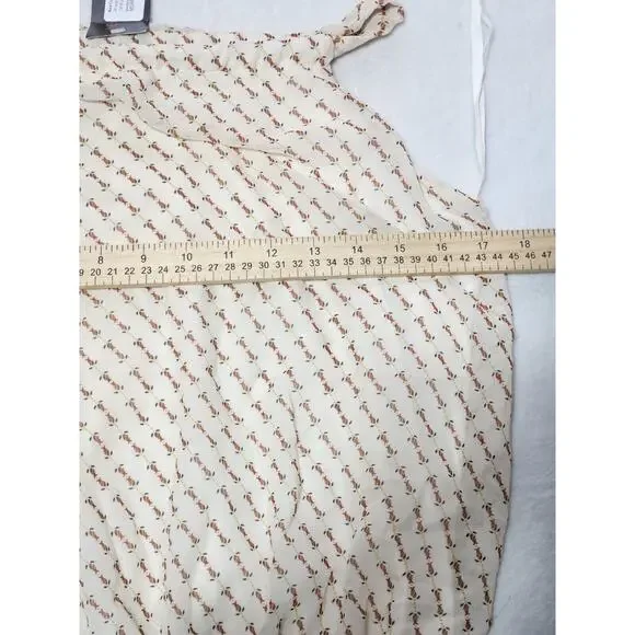 Blue Sketch Blouse Juniors Large Beige Sleeveless Sheer Floral Blouse Top - Picture 7 of 9